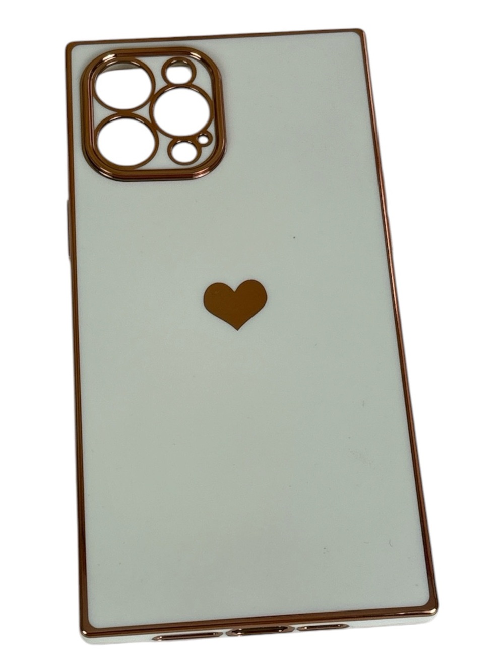 White and Rose Gold Heart Accent iPhone 12 pro Max phone Case